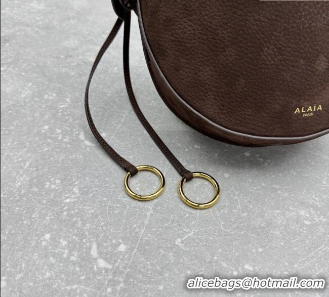 Luxury Discount Alaia Hip Belt Bag in Nubuck Leather 4495 Brown 2025