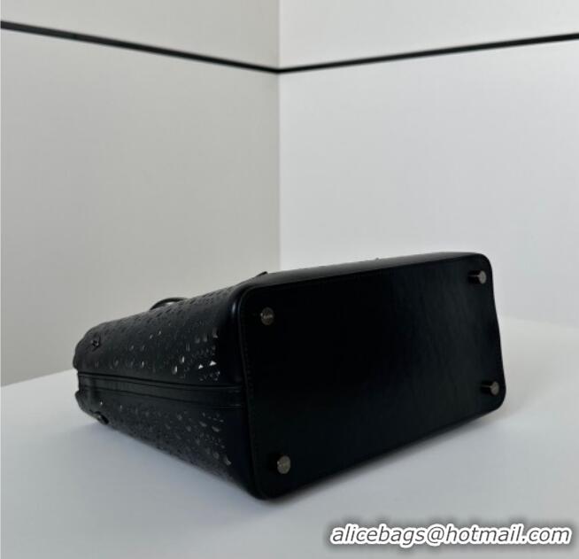 Promotional Alaia Mina Tote Bag in Vienne Openwork Leather 8819L Black 2025