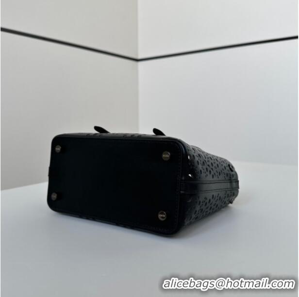 Super Quality Alaia Mina Tote Bag in Vienne Openwork Leather 8819S Black 2025