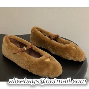 Sophisticated Prada Shearling ballerinas flat Brown 2025 1F159O 1027100