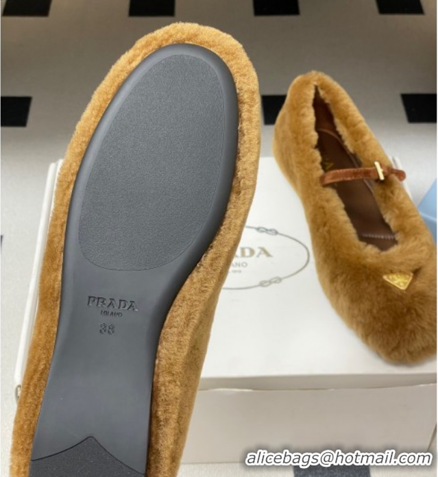 Sophisticated Prada Shearling ballerinas flat Brown 2025 1F159O 1027100