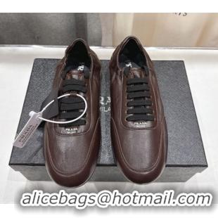 Good Looking Prada Collapse Nappa Leather Sneakers Brown 2025 1E989N 1027105