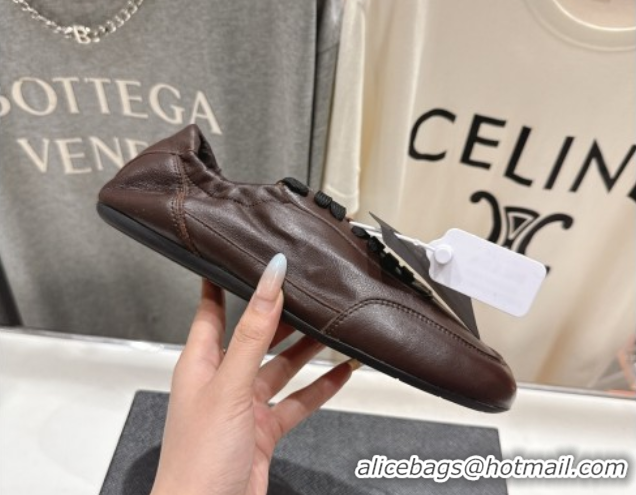 Good Looking Prada Collapse Nappa Leather Sneakers Brown 2025 1E989N 1027105