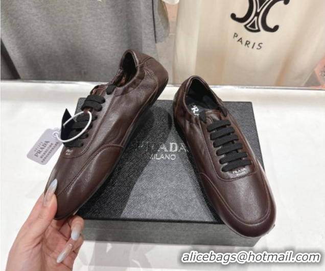 Good Looking Prada Collapse Nappa Leather Sneakers Brown 2025 1E989N 1027105