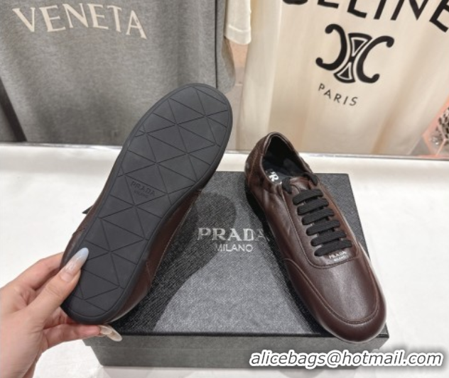 Good Looking Prada Collapse Nappa Leather Sneakers Brown 2025 1E989N 1027105