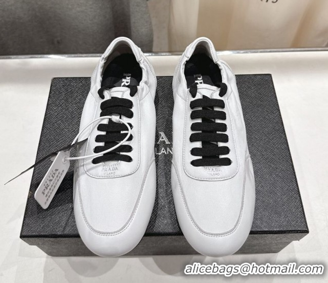Best Price Prada Collapse Nappa Leather Sneakers White 1E989N 1027106