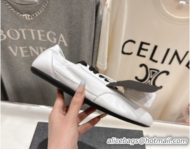 Best Price Prada Collapse Nappa Leather Sneakers White 1E989N 1027106