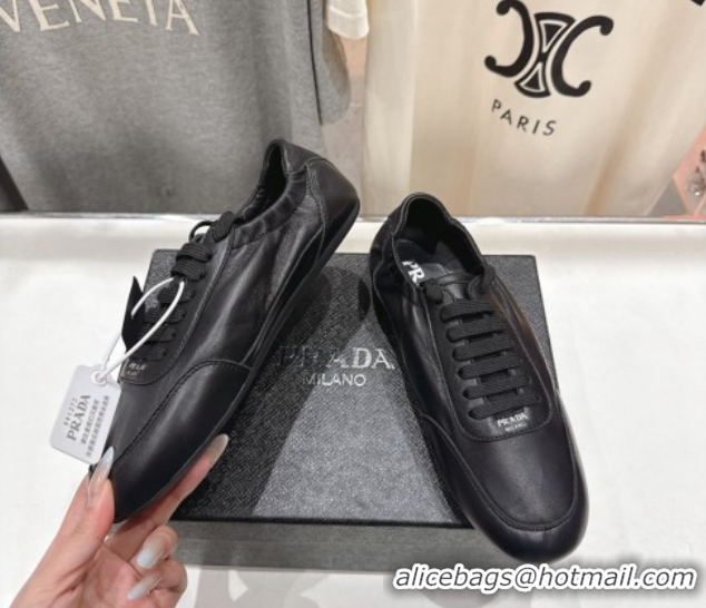 Best Product Prada Collapse Nappa Leather Sneakers Black 2025 1E989N 1027107