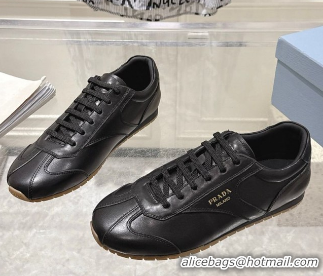 Shop Duplicate Prada Suede Sneakers Black 2025 1E152O 1027108