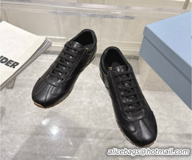 Shop Duplicate Prada Suede Sneakers Black 2025 1E152O 1027108