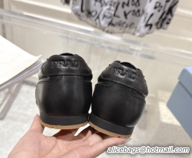 Shop Duplicate Prada Suede Sneakers Black 2025 1E152O 1027108