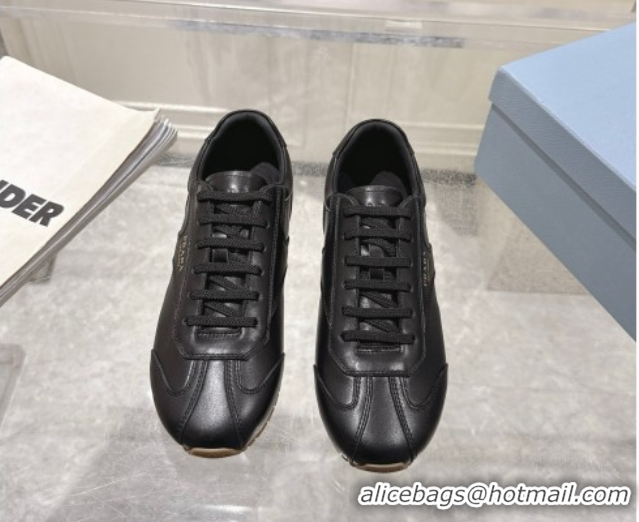 Shop Duplicate Prada Suede Sneakers Black 2025 1E152O 1027108