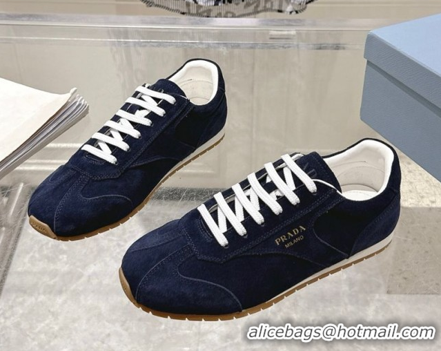 Pretty Style Prada Suede Sneakers Blue 2025 1E152O 1027109