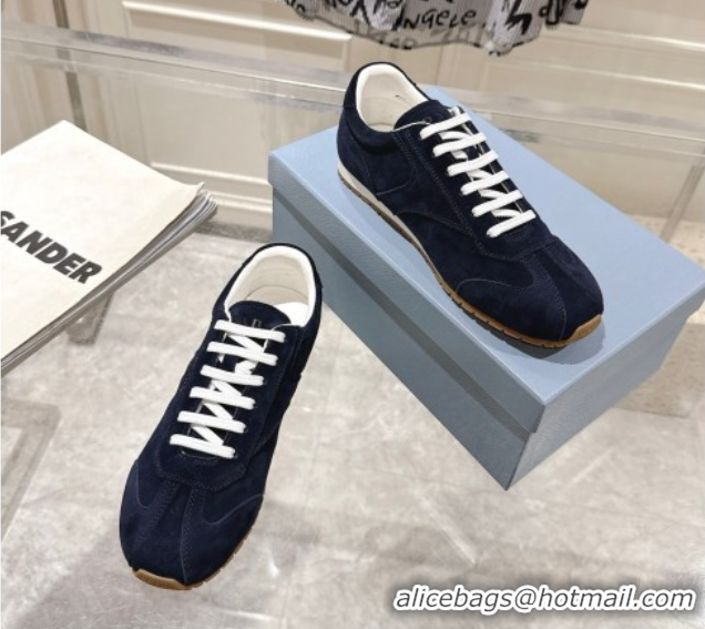 Pretty Style Prada Suede Sneakers Blue 2025 1E152O 1027109