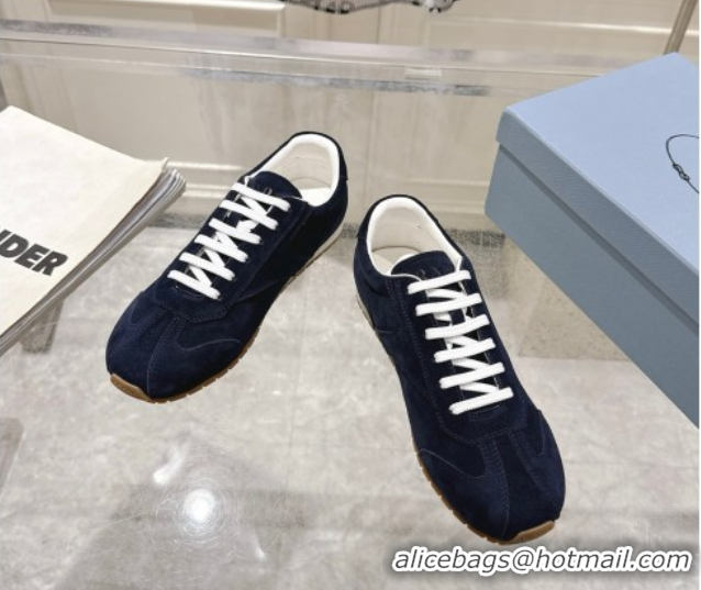 Pretty Style Prada Suede Sneakers Blue 2025 1E152O 1027109