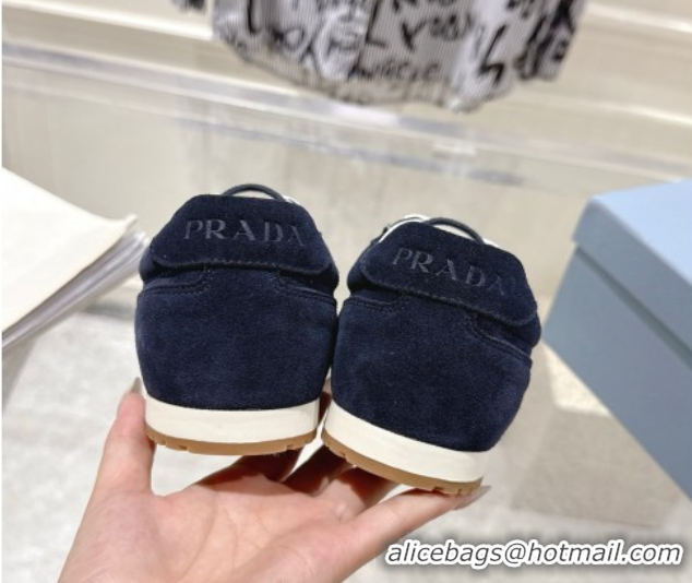 Pretty Style Prada Suede Sneakers Blue 2025 1E152O 1027109