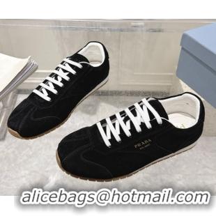 Durable Prada Suede Sneakers Black 2025 1E152O 1027111