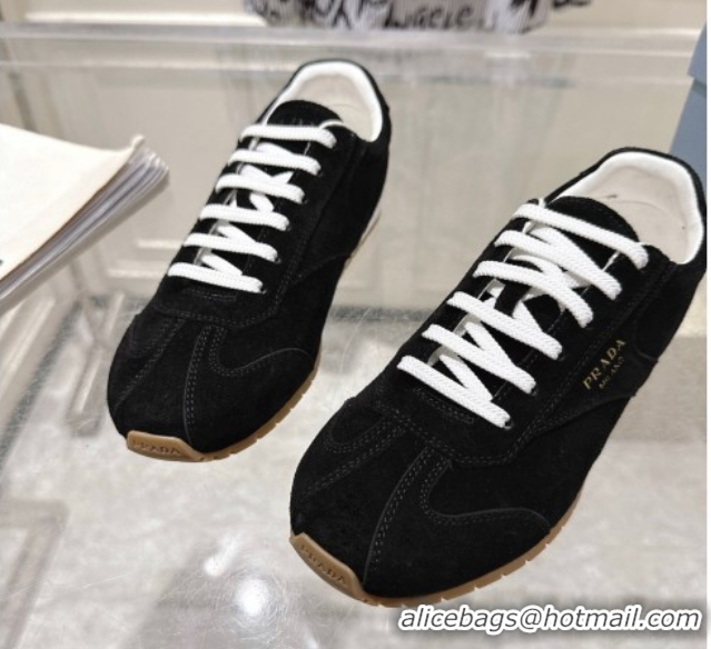 Durable Prada Suede Sneakers Black 2025 1E152O 1027111