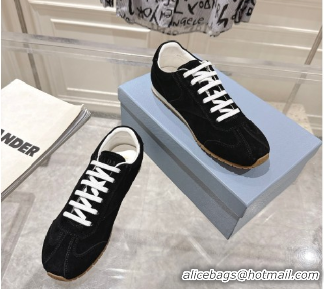 Durable Prada Suede Sneakers Black 2025 1E152O 1027111