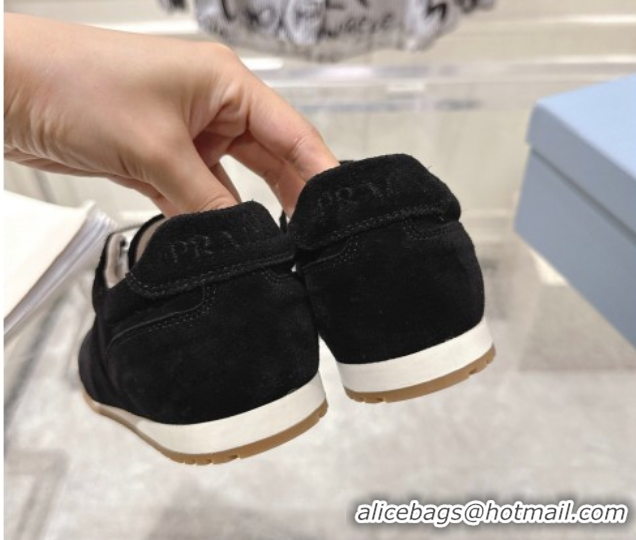 Durable Prada Suede Sneakers Black 2025 1E152O 1027111