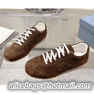 Sumptuous Prada Suede Sneakers Brown 2025 1E152O 1027112