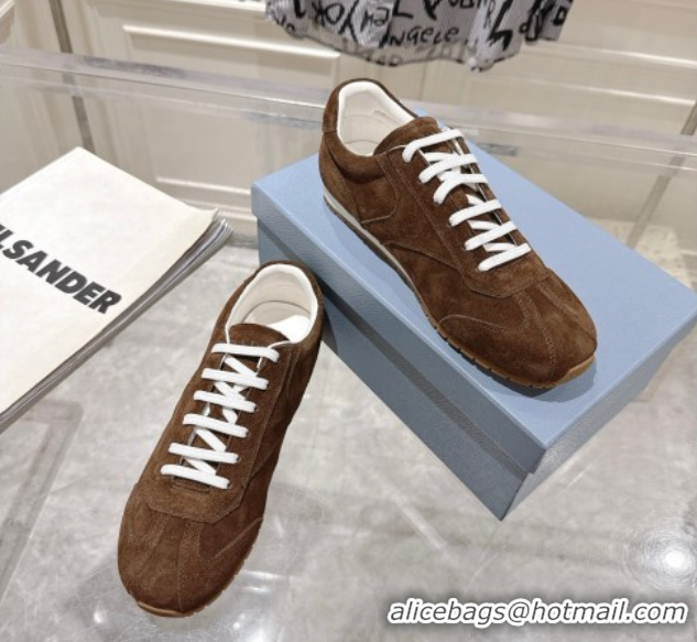 Sumptuous Prada Suede Sneakers Brown 2025 1E152O 1027112