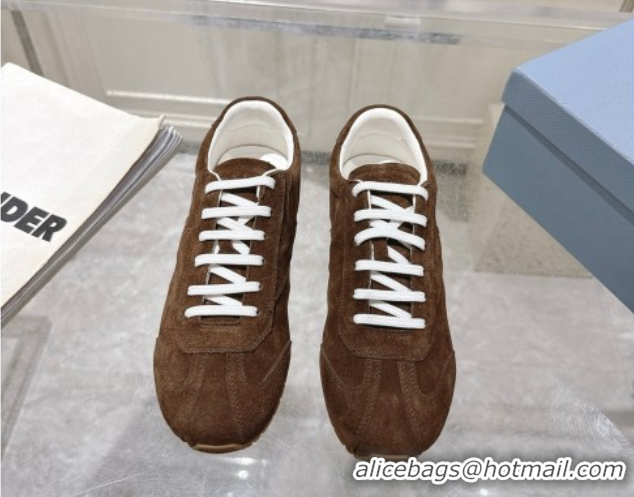 Sumptuous Prada Suede Sneakers Brown 2025 1E152O 1027112