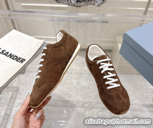 Sumptuous Prada Suede Sneakers Brown 2025 1E152O 1027112