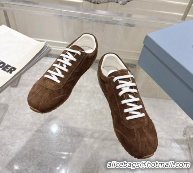 Sumptuous Prada Suede Sneakers Brown 2025 1E152O 1027112