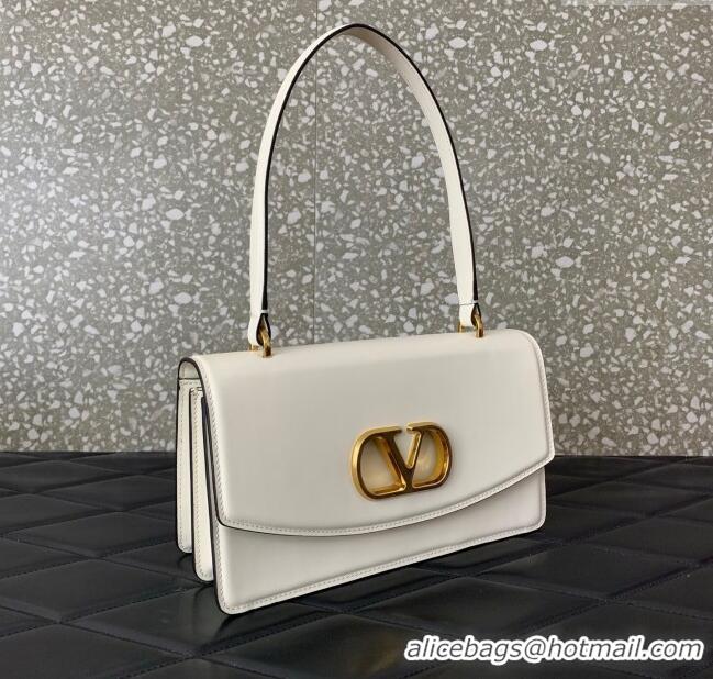 Best Price Valentino Vain Shoulder Bag With Handle In Shiny Calfskin Leather 2017 White 2025