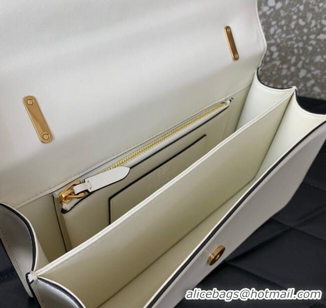 Best Price Valentino Vain Shoulder Bag With Handle In Shiny Calfskin Leather 2017 White 2025