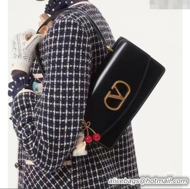 Trendy Design Valentino Vain Shoulder Bag With Handle In Shiny Calfskin Leather 2017 Black 2025