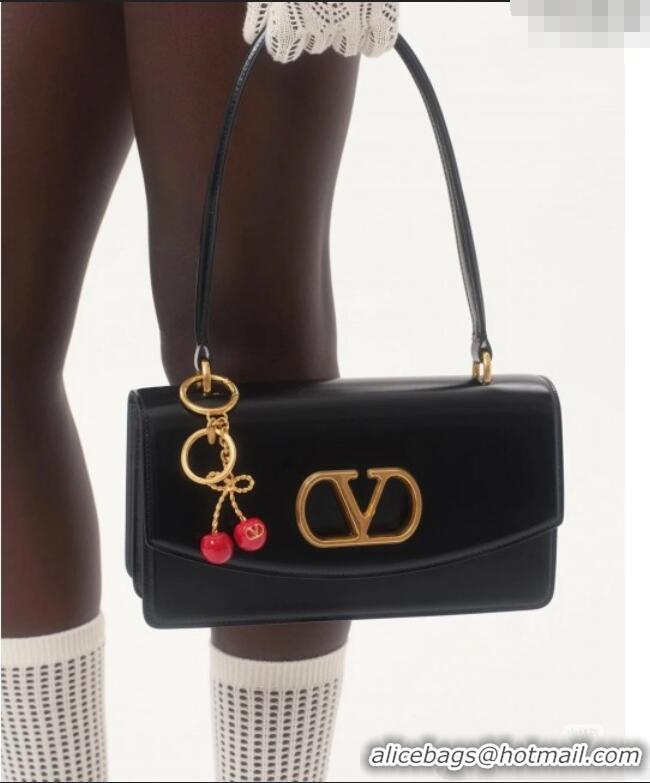 Trendy Design Valentino Vain Shoulder Bag With Handle In Shiny Calfskin Leather 2017 Black 2025