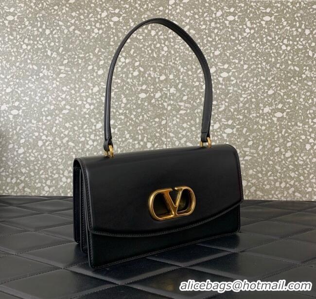 Trendy Design Valentino Vain Shoulder Bag With Handle In Shiny Calfskin Leather 2017 Black 2025