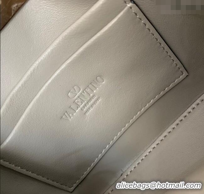 Reasonable Price Valentino Rockstud Mini Shopping Bag In Grainy Calfskin Leather 0366S Grey 2025