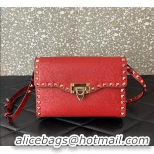 Market Sells Valentino Small Rockstud Grainy Calfskin Crossbody bag VLTN0322 Red 2025