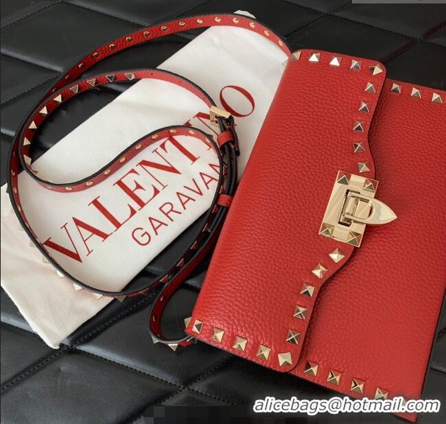 Market Sells Valentino Small Rockstud Grainy Calfskin Crossbody bag VLTN0322 Red 2025