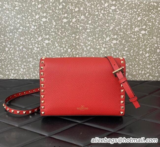 Market Sells Valentino Small Rockstud Grainy Calfskin Crossbody bag VLTN0322 Red 2025