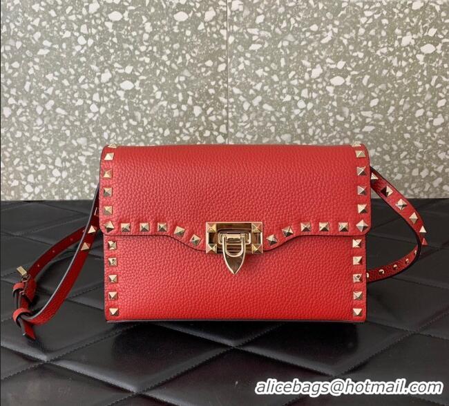 Market Sells Valentino Small Rockstud Grainy Calfskin Crossbody bag VLTN0322 Red 2025