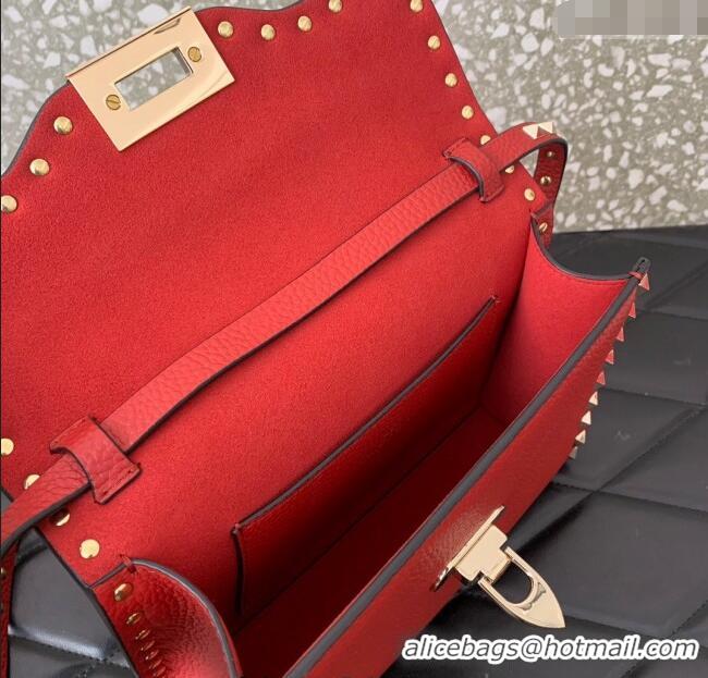 Market Sells Valentino Small Rockstud Grainy Calfskin Crossbody bag VLTN0322 Red 2025