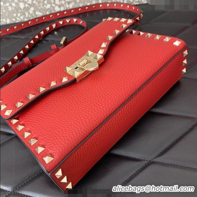 Market Sells Valentino Small Rockstud Grainy Calfskin Crossbody bag VLTN0322 Red 2025