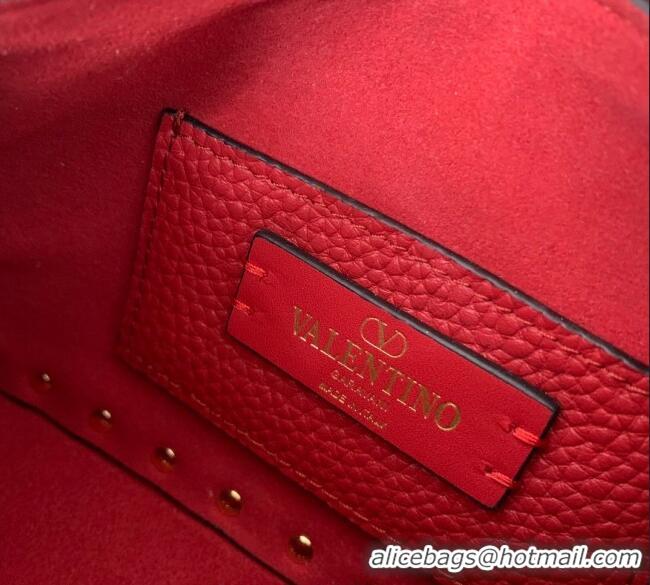 Luxury Cheap Valentino Small Rockstud Crossbody Bag in Grainy Calfskin VLTN0311 Red 2025
