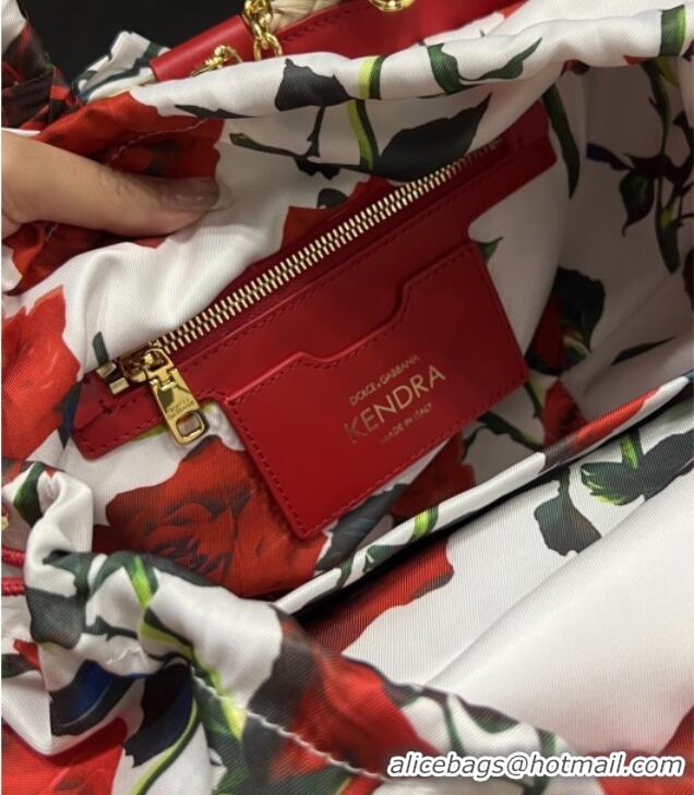 Luxury Cheap Dolce&Gabbana Small Straw Shopper Bag 2828 Red 2025