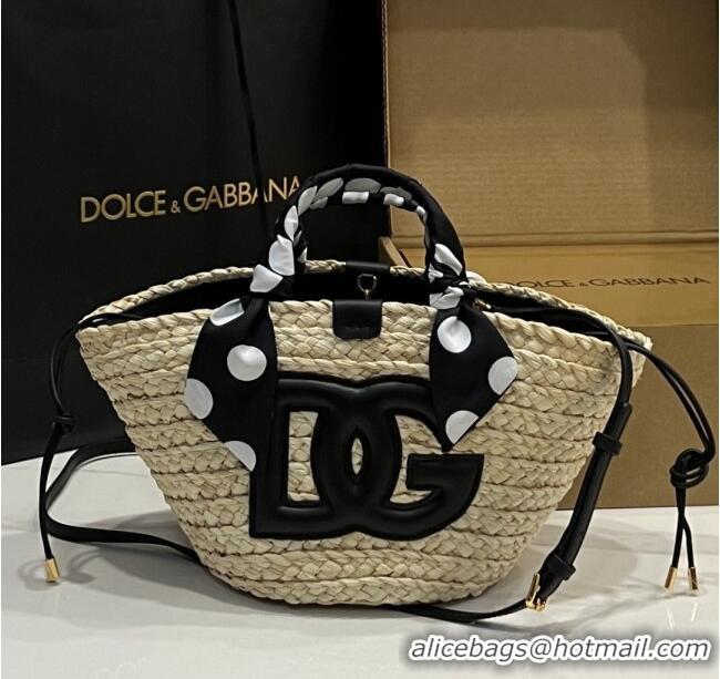 Best Price Discount Dolce&Gabbana Small Straw Shopper Bag 2828 Black 2025