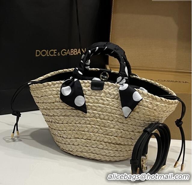 Best Price Discount Dolce&Gabbana Small Straw Shopper Bag 2828 Black 2025