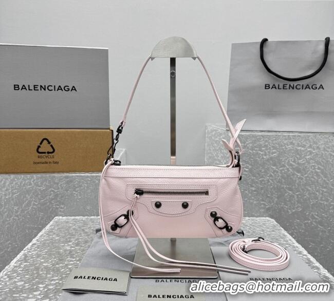 Trendy Design Balenciaga Le City Moto Small Shoulder Bag in Arena Storico Lambskin 92601 Petal Pink 2025