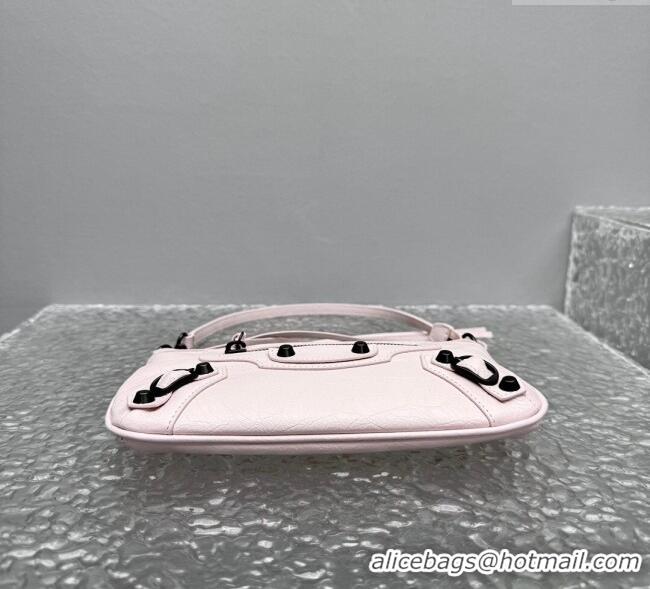 Trendy Design Balenciaga Le City Moto Small Shoulder Bag in Arena Storico Lambskin 92601 Petal Pink 2025