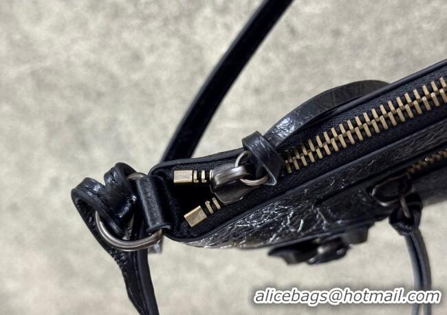 Well Crafted Balenciaga Le City Pouch Bag On Strap in Arena Storico Lambskin 0904 Black 2025