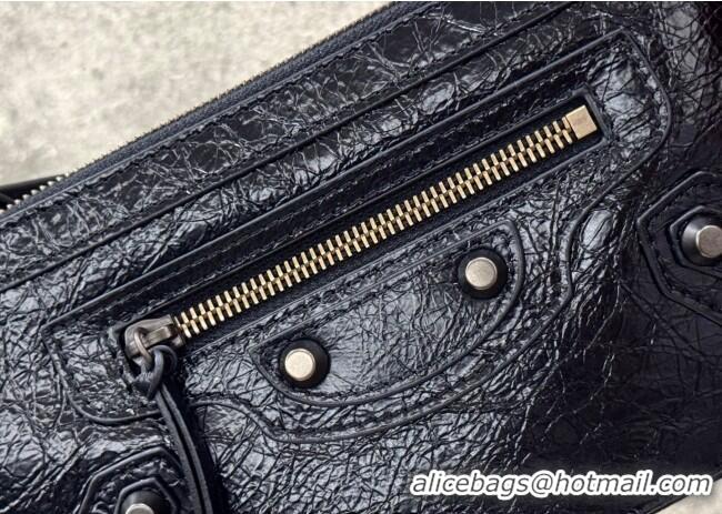 Well Crafted Balenciaga Le City Pouch Bag On Strap in Arena Storico Lambskin 0904 Black 2025