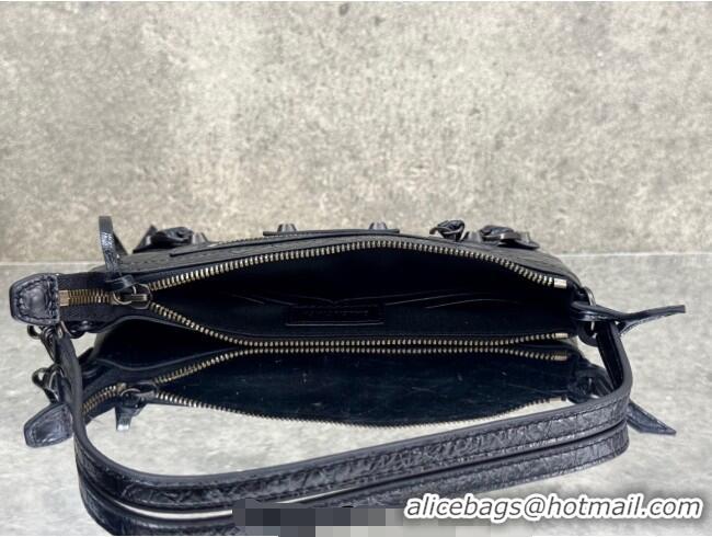 Well Crafted Balenciaga Le City Pouch Bag On Strap in Arena Storico Lambskin 0904 Black 2025